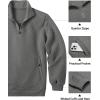 COOFANDY Mens Quarter Zip Pullover Quilted Sweatshirt Knit Long Sleeve Mock Neck Sweater Polo with Pocket(Dark Gray)