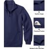COOFANDY Mens Quarter Zip Pullover Quilted Sweatshirt Knit Long Sleeve Mock Neck Sweater Polo with Pocket(Navy Blue)