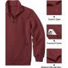 COOFANDY Mens Quarter Zip Pullover Quilted Sweatshirt Knit Long Sleeve Mock Neck Sweater Polo with Pocket(Red)