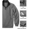 COOFANDY Mens Quarter Zip Pullover Quilted Sweatshirt Knit Long Sleeve Mock Neck Sweater Polo with Pocket(Z-contrast Gray/Black)