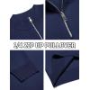 COOFANDY Mens Quarter Zip Pullover Sweater Slim Fit Lightweight Casual Knit Pullover Sweaters Navy Blue Large