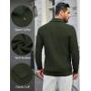 COOFANDY Mens Quarter Zip Pullover Sweater Slim Fit Waffle Mock Turtleneck Sweaters(Army Green)