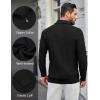 COOFANDY Mens Quarter Zip Pullover Sweater Slim Fit Waffle Mock Turtleneck Sweaters(Black)