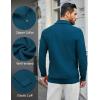 COOFANDY Mens Quarter Zip Pullover Sweater Slim Fit Waffle Mock Turtleneck Sweaters(Blue)