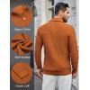 COOFANDY Mens Quarter Zip Pullover Sweater Slim Fit Waffle Mock Turtleneck Sweaters(Brown)