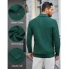 COOFANDY Mens Quarter Zip Pullover Sweater Slim Fit Waffle Mock Turtleneck Sweaters(Dark Green)