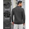 COOFANDY Mens Quarter Zip Pullover Sweater Slim Fit Waffle Mock Turtleneck Sweaters(Dark Grey)