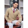 COOFANDY Mens Quarter Zip Pullover Sweater Slim Fit Waffle Mock Turtleneck Sweaters(Khaki)