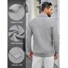 COOFANDY Mens Quarter Zip Pullover Sweater Slim Fit Waffle Mock Turtleneck Sweaters(Light Grey)
