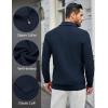 COOFANDY Mens Quarter Zip Pullover Sweater Slim Fit Waffle Mock Turtleneck Sweaters(Navy Blue)