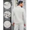 COOFANDY Mens Quarter Zip Pullover Sweater Slim Fit Waffle Mock Turtleneck Sweaters(White)