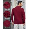 COOFANDY Mens Quarter Zip Pullover Sweater Slim Fit Waffle Mock Turtleneck Sweaters(Wine Red)