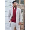 COOFANDY Mens Quarter Zip Pullover Sweater Slim Fit Waffle Mock Turtleneck Sweaters(Wine Red)