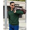 COOFANDY Mens Quarter Zip Pullover Sweatshirts Lightweight Long Sleeve Mock Neck Sweater Polo(Army Green)