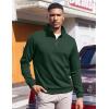 COOFANDY Mens Quarter Zip Pullover Sweatshirts Lightweight Long Sleeve Mock Neck Sweater Polo(Army Green)