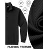 COOFANDY Mens Quarter Zip Pullover Sweatshirts Lightweight Long Sleeve Mock Neck Sweater Polo(Black)