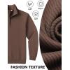 COOFANDY Mens Quarter Zip Pullover Sweatshirts Lightweight Long Sleeve Mock Neck Sweater Polo(Brown)