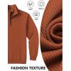 COOFANDY Mens Quarter Zip Pullover Sweatshirts Lightweight Long Sleeve Mock Neck Sweater Polo(Caramel)