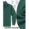 COOFANDY Mens Quarter Zip Pullover Sweatshirts Lightweight Long Sleeve Mock Neck Sweater Polo(Green)