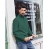 COOFANDY Mens Quarter Zip Pullover Sweatshirts Lightweight Long Sleeve Mock Neck Sweater Polo(Green)