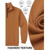 COOFANDY Mens Quarter Zip Pullover Sweatshirts Lightweight Long Sleeve Mock Neck Sweater Polo(Light Brown)
