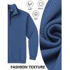 COOFANDY Mens Quarter Zip Pullover Sweatshirts Lightweight Long Sleeve Mock Neck Sweater Polo(Slate Blue)