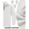 COOFANDY Mens Quarter Zip Pullover Sweatshirts Lightweight Long Sleeve Mock Neck Sweater Polo(White)