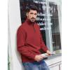 COOFANDY Mens Quarter Zip Pullover Sweatshirts Lightweight Long Sleeve Mock Neck Sweater Polo(Wine Red)