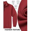 COOFANDY Mens Quarter Zip Pullover Sweatshirts Lightweight Long Sleeve Mock Neck Sweater Polo(Wine Red)