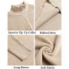COOFANDY Men’s Quarter Zip Sweaters Slim Fit Mock Neck Pullover Sweater Lightweight Knitted Polo Sweaters(Beige)