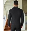 COOFANDY Men’s Quarter Zip Sweaters Slim Fit Mock Neck Pullover Sweater Lightweight Knitted Polo Sweaters(Black)