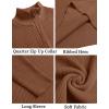 COOFANDY Men’s Quarter Zip Sweaters Slim Fit Mock Neck Pullover Sweater Lightweight Knitted Polo Sweaters(Brown)