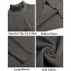 COOFANDY Men’s Quarter Zip Sweaters Slim Fit Mock Neck Pullover Sweater Lightweight Knitted Polo Sweaters(Dark Grey)