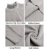 COOFANDY Men’s Quarter Zip Sweaters Slim Fit Mock Neck Pullover Sweater Lightweight Knitted Polo Sweaters(Light Grey)