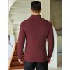 COOFANDY Men’s Quarter Zip Sweaters Slim Fit Mock Neck Pullover Sweater Lightweight Knitted Polo Sweaters(Wine Red)