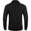 COOFANDY Mens Quarter Zip Sweatshirt Long Sleeve Casual Waffle Pullover Hoodies with Pocket(Black)