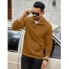COOFANDY Mens Quarter Zip Sweatshirt Long Sleeve Casual Waffle Pullover Hoodies with Pocket(Dark Brown)