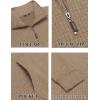 COOFANDY Mens Quarter Zip Sweatshirt Long Sleeve Casual Waffle Pullover Hoodies with Pocket(Khaki)