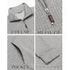 COOFANDY Mens Quarter Zip Sweatshirt Long Sleeve Casual Waffle Pullover Hoodies with Pocket(Light Grey)