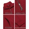 COOFANDY Mens Quarter Zip Sweatshirt Long Sleeve Casual Waffle Pullover Hoodies with Pocket(Red)