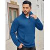 COOFANDY Mens Quarter Zip Sweatshirt Long Sleeve Casual Waffle Pullover Hoodies with Pocket(Royal Blue)