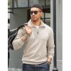 COOFANDY Men’s Quarter Zip Up Pullover Mock Neck Long Sleeve Sweater Casual Corduroy Polo Sweatshirt(Beige)