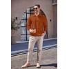 COOFANDY Men’s Quarter Zip Up Pullover Mock Neck Long Sleeve Sweater Casual Corduroy Polo Sweatshirt(Caramel Brown)