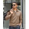 COOFANDY Men’s Quarter Zip Up Pullover Mock Neck Long Sleeve Sweater Casual Corduroy Polo Sweatshirt(Khaki)
