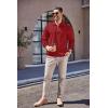 COOFANDY Men’s Quarter Zip Up Pullover Mock Neck Long Sleeve Sweater Casual Corduroy Polo Sweatshirt(Wine Red)