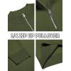 COOFANDY Men’s Quarter Zip Up Sweaters Slim Fit Lightweight Mock Neck Pullover Casual Polo Sweaters(Army Green)