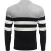 COOFANDY Men’s Quarter Zip Up Sweaters Slim Fit Lightweight Mock Neck Pullover Casual Polo Sweaters(Black & White & Grey Stripe)