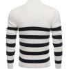 COOFANDY Men’s Quarter Zip Up Sweaters Slim Fit Lightweight Mock Neck Pullover Casual Polo Sweaters(Black & White Stripe)