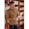 COOFANDY Men’s Quarter Zip Up Sweaters Slim Fit Lightweight Mock Neck Pullover Casual Polo Sweaters(Brown)