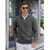 COOFANDY Men’s Quarter Zip Up Sweaters Slim Fit Lightweight Mock Neck Pullover Casual Polo Sweaters(Charcoal)